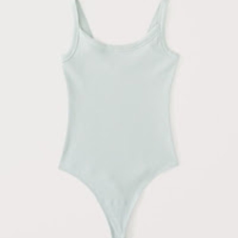 A&F 90s Ribbed Tank Essential Bodysuit - Green - S